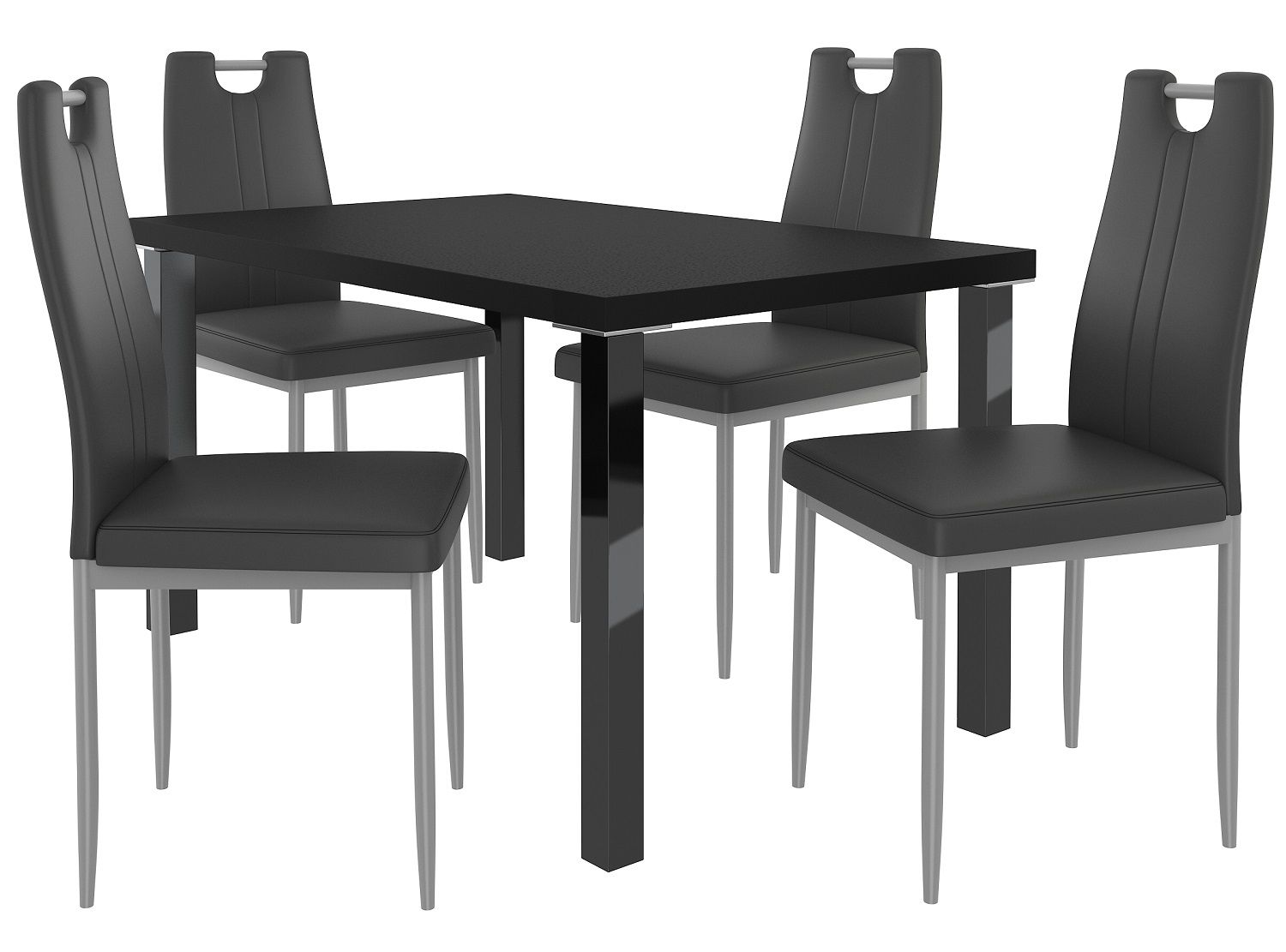 Zestaw ROBERTO czarny + 4 krzesła czarny