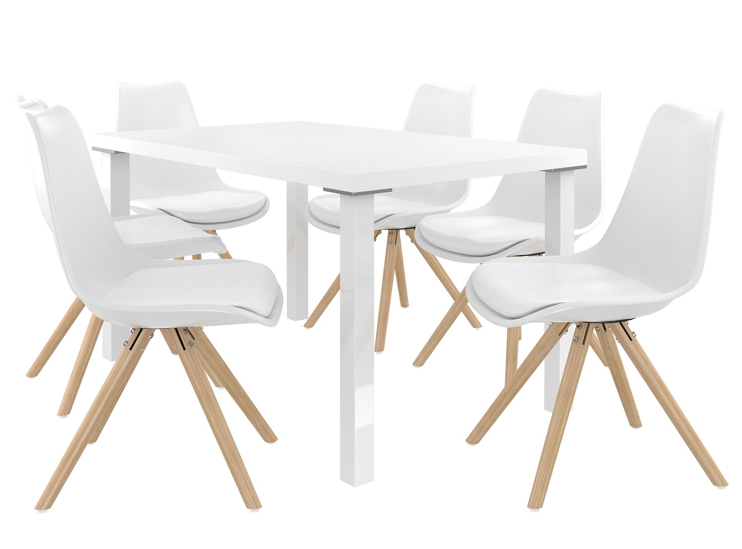 Zestaw AMARETO biały + 6 krzeseł biały