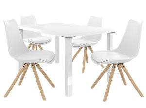 Zestaw AMARETO biały + 4 krzesła biały