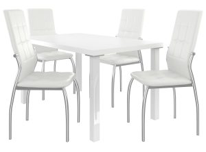 Zestaw LORENO biały + 4 krzesła biały