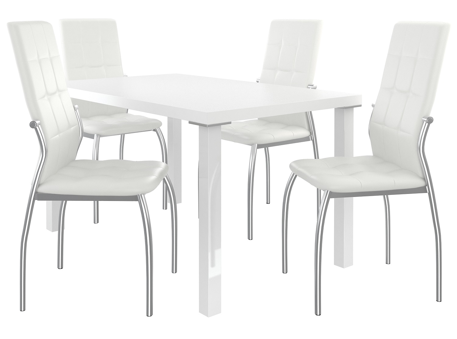 Zestaw LORENO biały + 4 krzesła biały