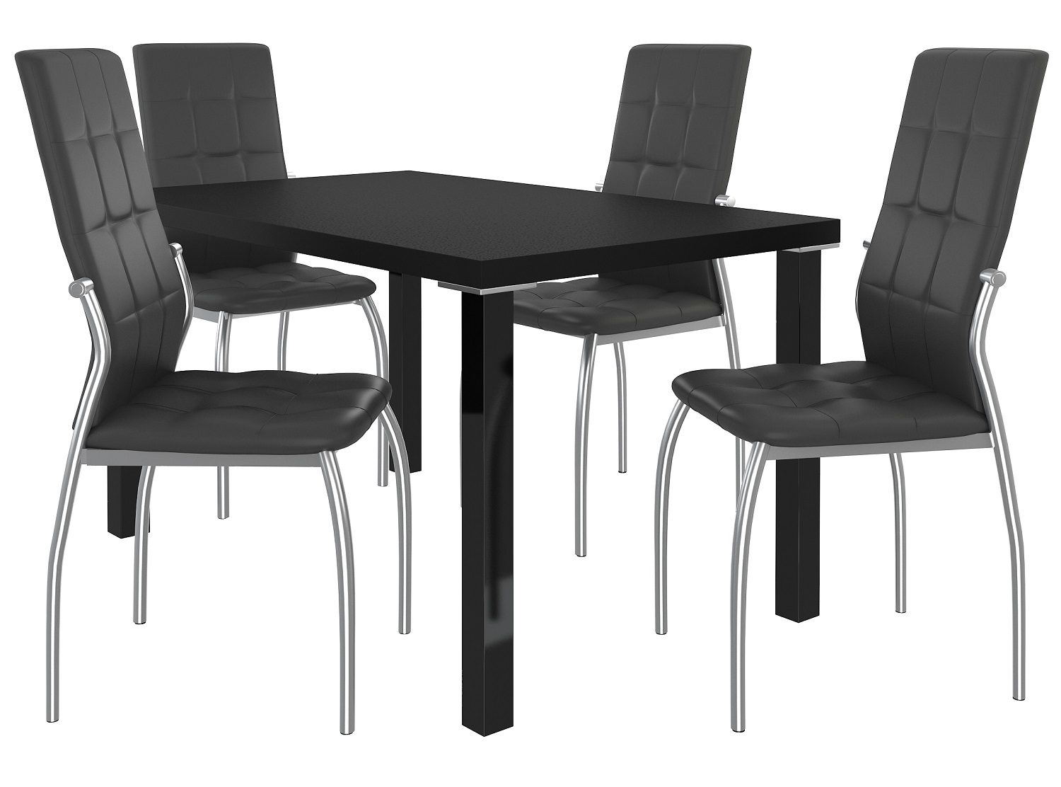 Zestaw LORENO czarny + 4 krzesła czarny