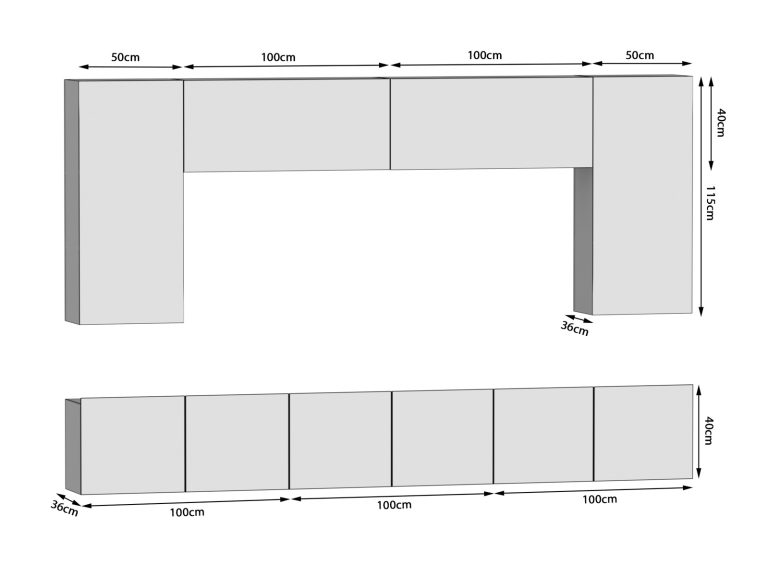 Meblościanka 300 cm TV/RTV dębowa dąb sonoma Producent IMP PRIMO 2/5/W/DS/0/0