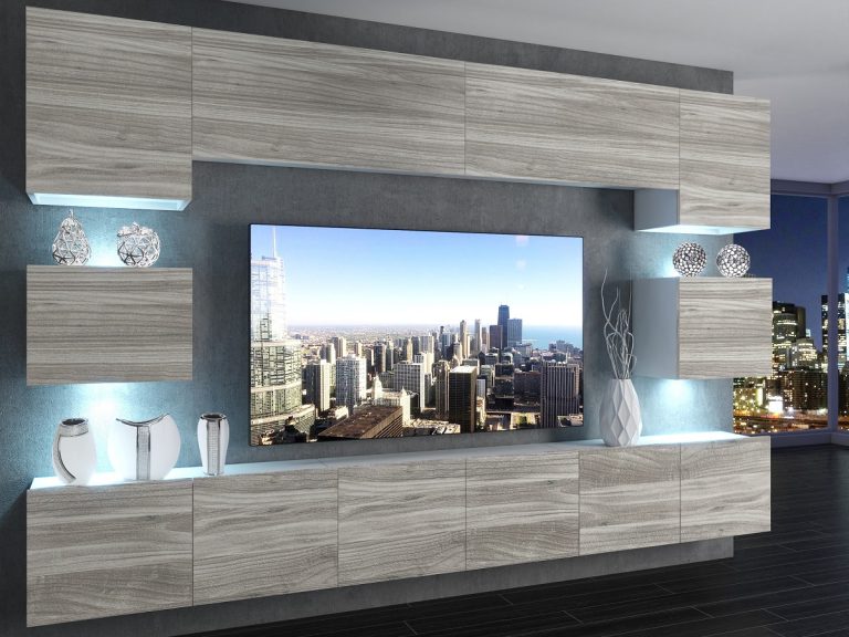 Meblościanka 300 cm TV/RTV szary antracyt grafitowy Producent IMP 3/5/W/GW1/0/0