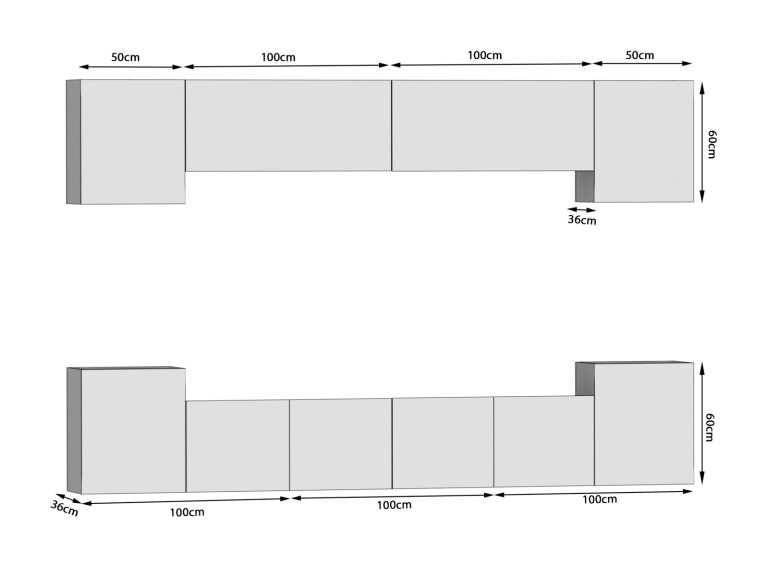 Meblościanka 300 cm TV/RTV dąb wotan Wyprzedaż MIAMI 4/5/W/DW/0/0