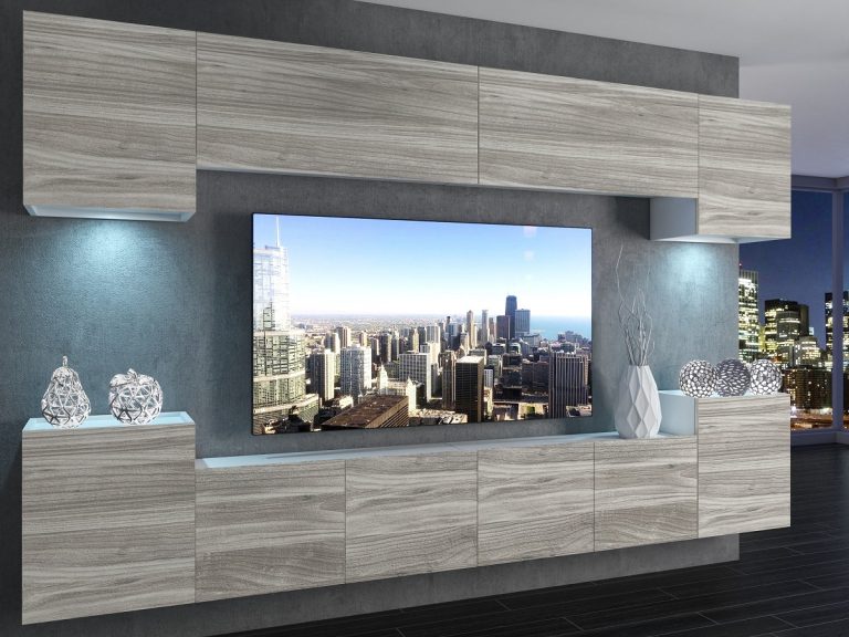 Meblościanka 300 cm TV/RTV szary antracyt grafitowy Producent IMP 4/5/W/GW1/0/0