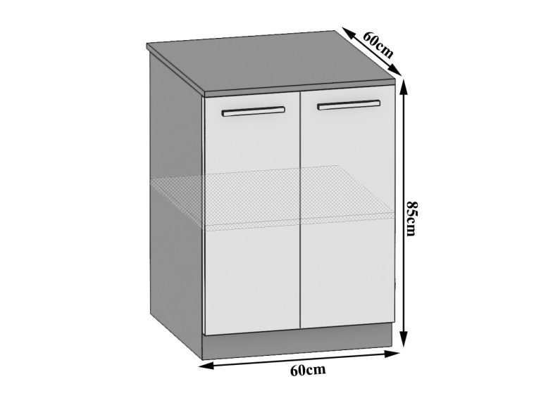Szafka kuchenna stojąca bez blatu TOR SD2-60/0/WT/WT/0/U