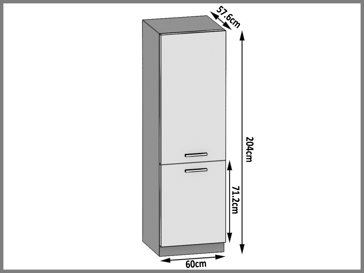 Szafka kuchenna stojąca słupek lodówkowy TOR SSL60/1/WT/WT/0/U