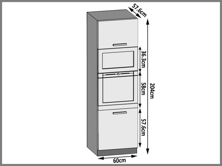 Szafka kuchenna stojąca słupek piekarnikowy TOR SSP60/1/WT/DW/0/B1