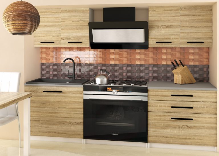 Meble kuchenne 120 cm dębowe dąb wotan dąb sonoma z blatem Producent TOR TIESTO2/2/WT/DS/0/B1