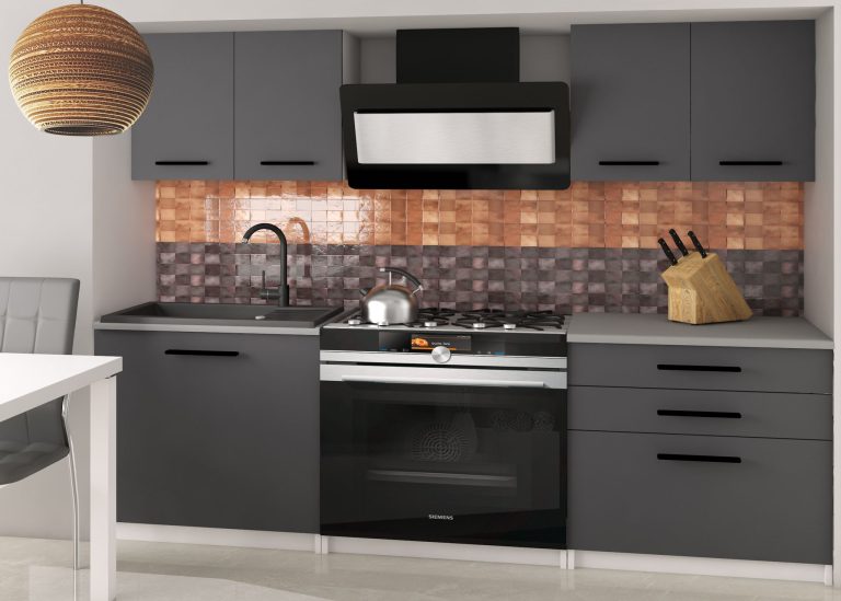 Meble kuchenne 120 cm szare antracyt grafitowy z blatem Producent TOR TIESTO2/2/WT/SR/0/B1
