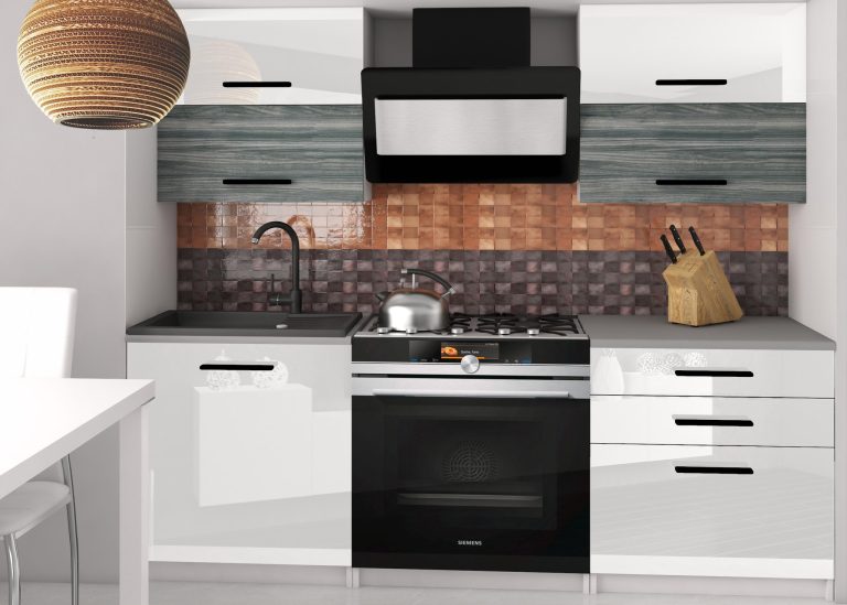 Meble kuchenne 120 cm białe połysk szary antracyt grafitowy z blatem Producent INF ELEGANTA2/2/WT/WGW1W/0/B1