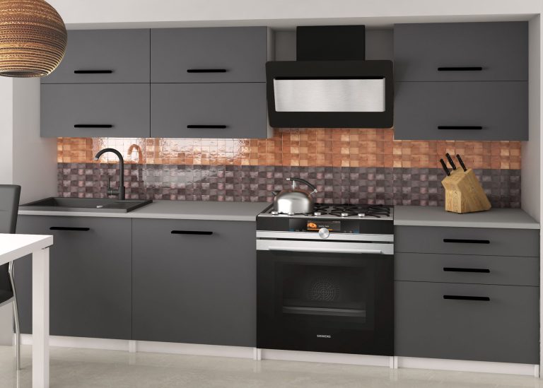 Meble kuchenne 180 cm szare antracyt grafitowy bez blatu Producent TOR PRIMERA2/2/WT/SR/BB/B1