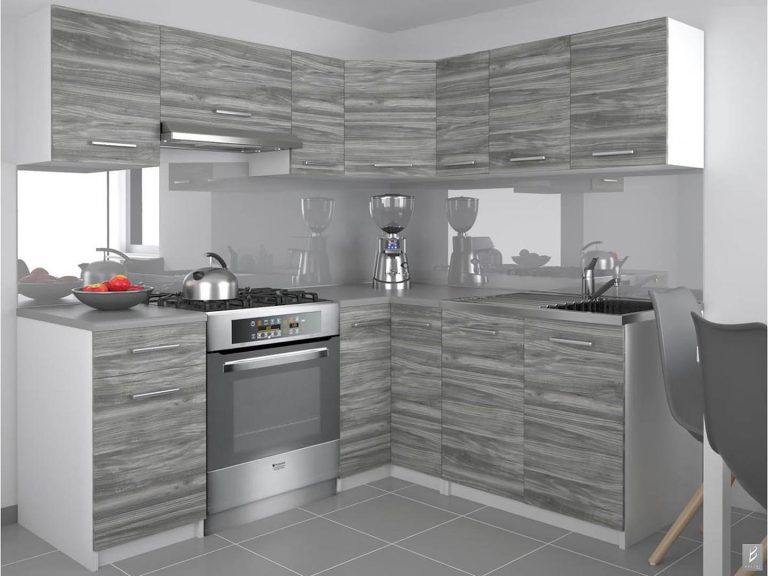 Meble kuchenne 360 cm szare antracyt grafitowy bez blatu Producent TOR LIDIAUNIQA3/3/WT/GW1/BB/E