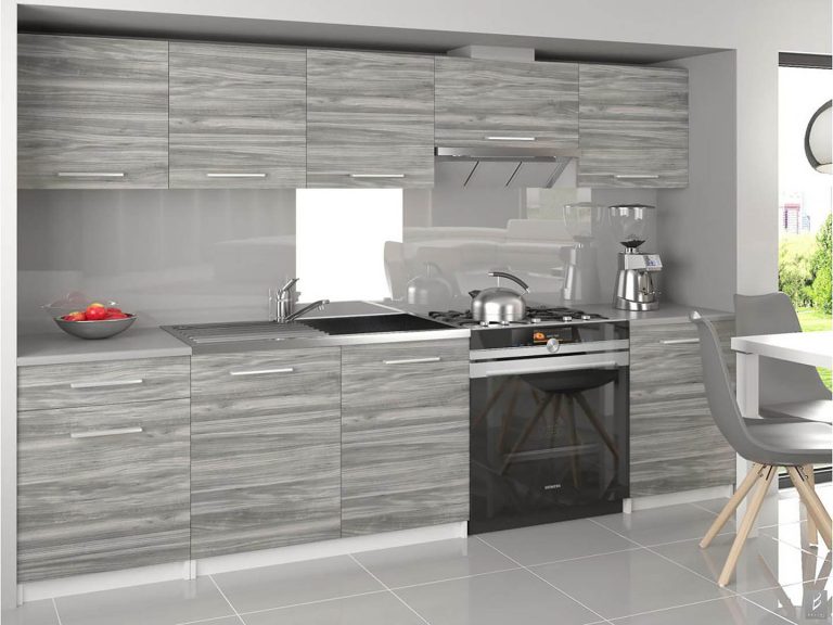 Meble kuchenne 240 cm szare antracyt grafitowe bez blatu Producent TOR UNIQA3/3/WT/GW1/BB/E