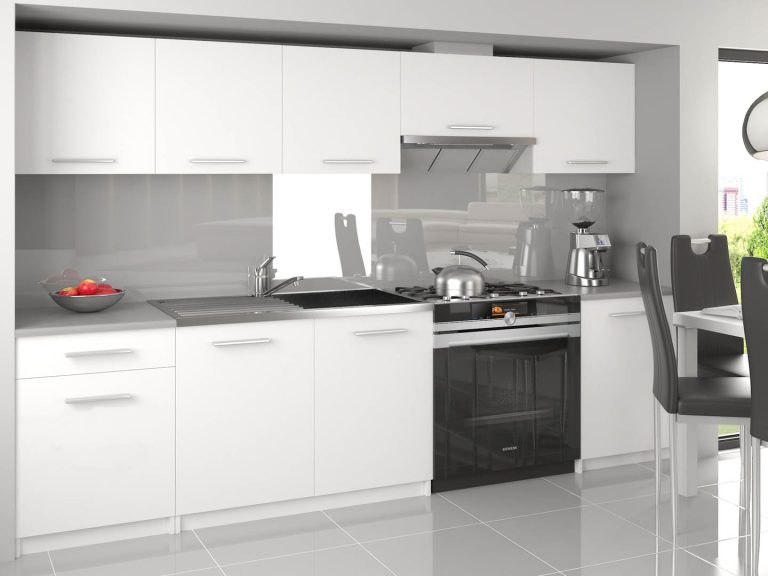 Meble kuchenne 240 cm białe mat bez blatu Producent TOR UNIQA3/3/WT/WT/BB/E