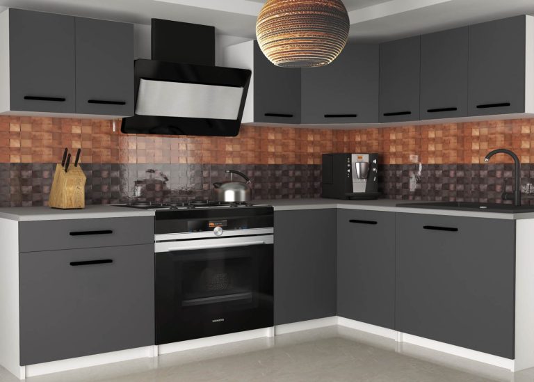 Meble kuchenne 300 cm szare antracyt grafitowe bez blatu Producent TOR ARMIN2/1/WT/SR/BB/B1
