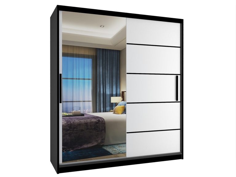 Szafa przesuwna 133 cm z lustrem biała mat Producent MZ SZP2/2/B/W/0/BL