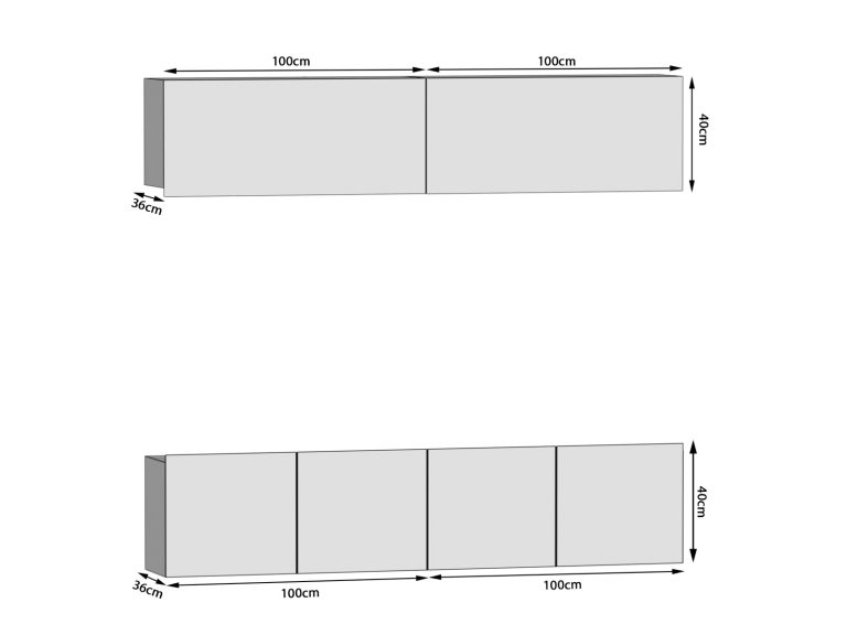 Meblościanka 200 cm TV/RTV dębowa dąb wotan dąb sonoma Producent IMP 6/5/W/DS/0/0