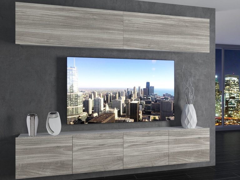 Meblościanka 200 cm TV/RTV szara antracyt grafitowa Producent IMP 6/5/W/GW1/0/0