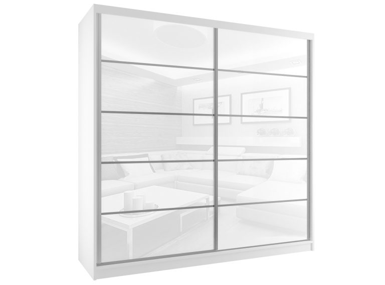 Szafa przesuwna 133 cm biały połysk Producent BH SZP2/2/W/WI/5W/HI
