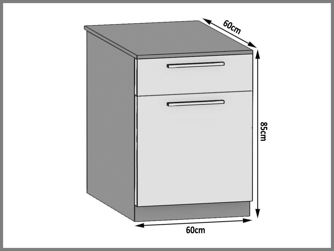 Szafka kuchenna stojąca bez blatu z szufladami TOR SDSZ1-60/0/WT/DW/0/B1