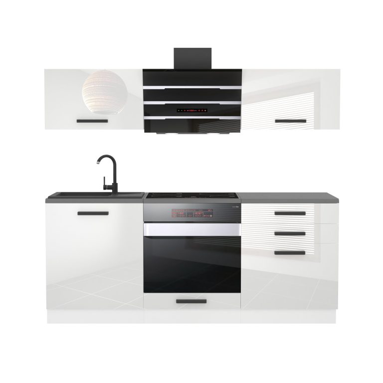 Meble kuchenne Premium Full Version 180 cm białe połysk z blatem Producent INF SOPHIA/0/WT/W/B/B1