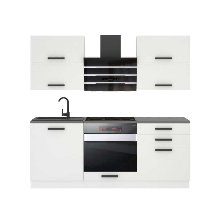 Meble kuchenne Premium Full Version 180 cm białe mat z blatem Producent TOR EMILY/0/WT/WT/B/B1