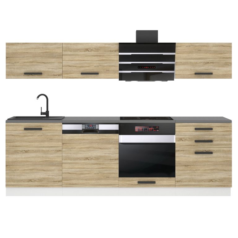 Meble kuchenne Premium Full Version 240 cm dębowe dąb wotan dąb sonoma bez blatu Producent TOR LINDA/0/WT/DS/0/B1