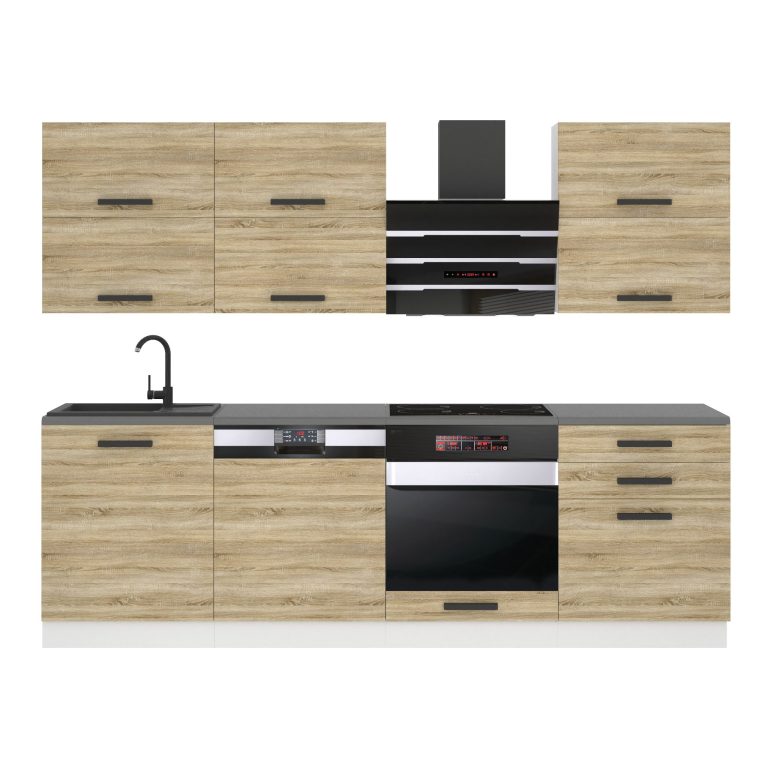 Meble kuchenne Premium Full Version 240 cm dębowe dąb wotan dąb sonoma z blatem Producent TOR MADISON/0/WT/DS/B/B1