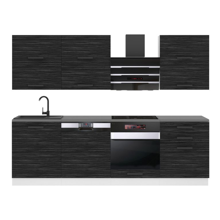Meble kuchenne Premium Full Version 240 cm czarne heban ciemne z blatem Producent TOR MADISON/0/WT/HK/B/B1