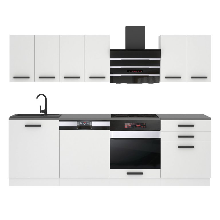 Meble kuchenne Premium Full Version 240 cm białe mat bez blatu Producent TOR SUSAN/0/WT/WT/0/B1