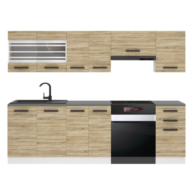 Meble kuchenne Premium Full Version 240 cm dębowe dąb wotan dąb sonoma z blatem Producent TOR LILY/0/WT/DS/B/B1