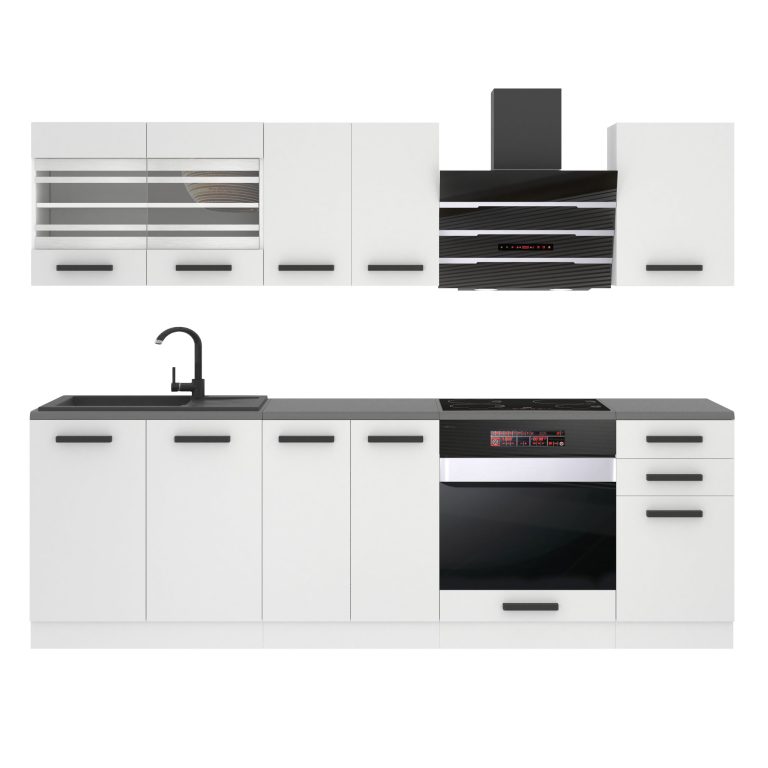 Meble kuchenne Premium Full Version 240 cm białe mat bez blatu Producent TOR MARGARET/0/WT/WT/0/B1