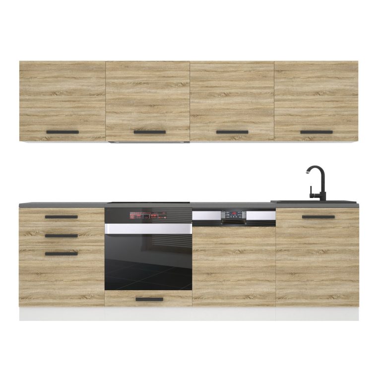 Meble kuchenne Premium Full Version 240 cm dębowe dąb wotan dąb sonoma z blatem Producent TOR ALICE/0/WT/DS/B/ B1