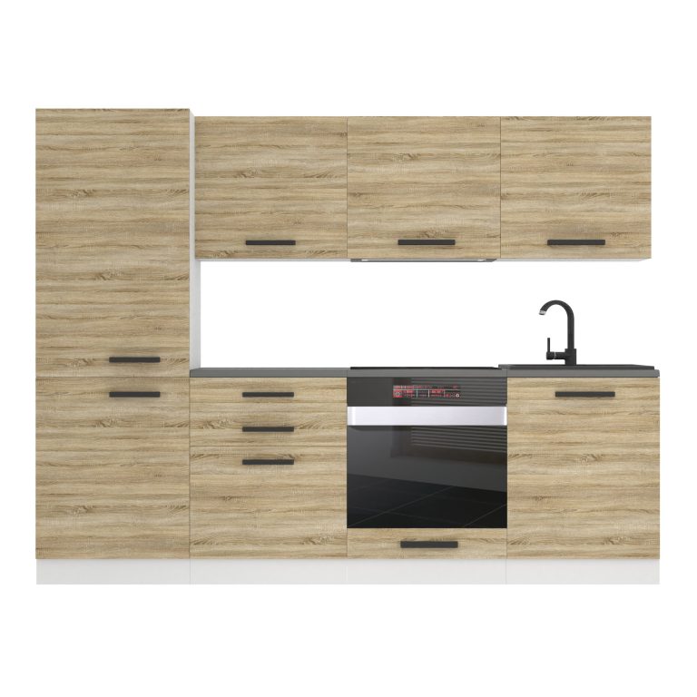 Meble kuchenne Premium Full Version 240 cm dębowe dąb wotan dąb sonoma bez blatu Producent TOR SANDY/0/WT/DS/0/B1
