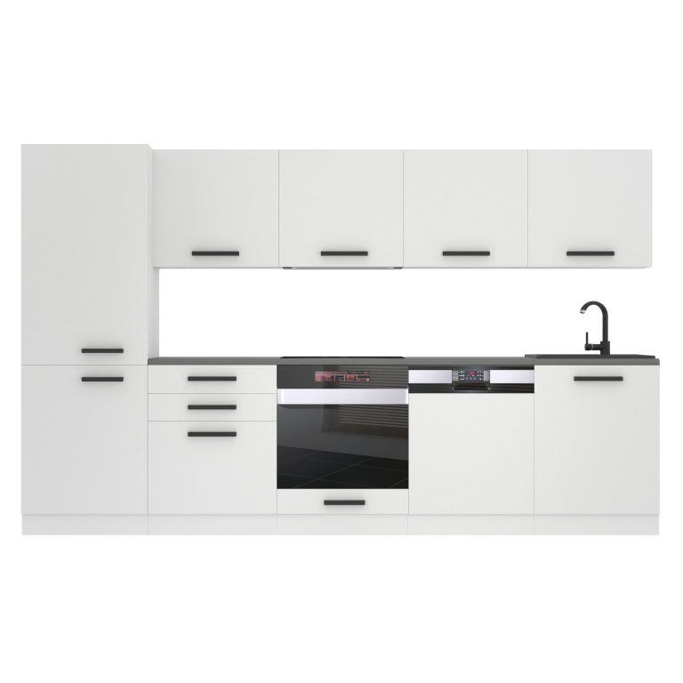 Meble kuchenne Premium Full Version 300 cm białe mat bez blatu Producent TOR ROSE/0/WT/WT/0/B1