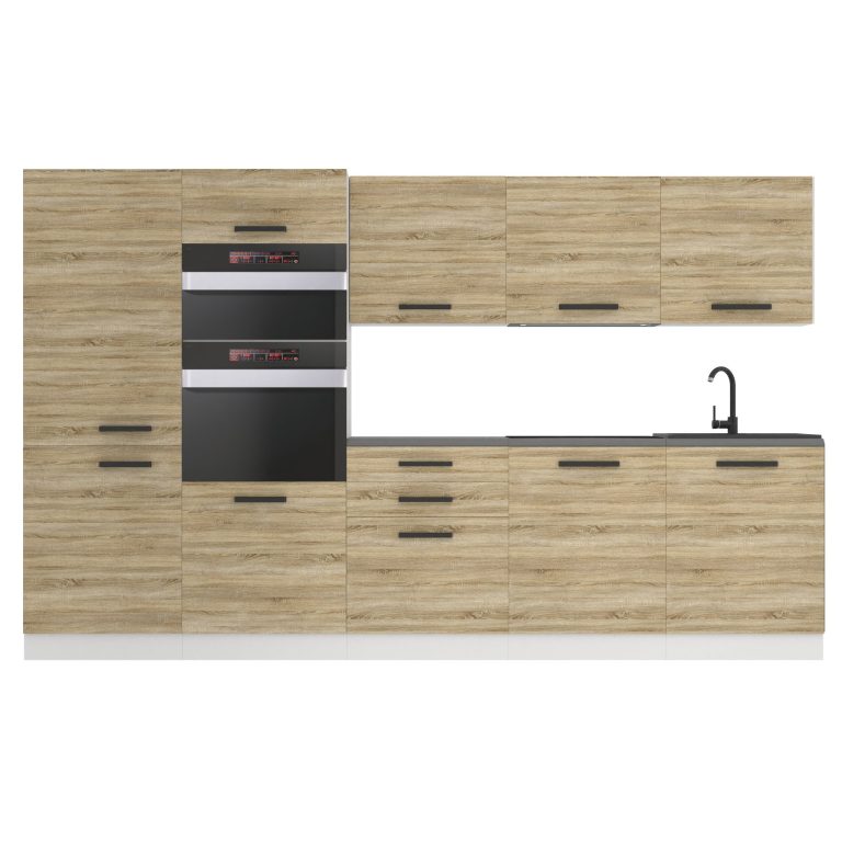 Meble kuchenne Premium Full Version 300 cm dębowe dąb wotan dąb sonoma z blatem Producent TOR GRACE/0/WT/DS/B/B1