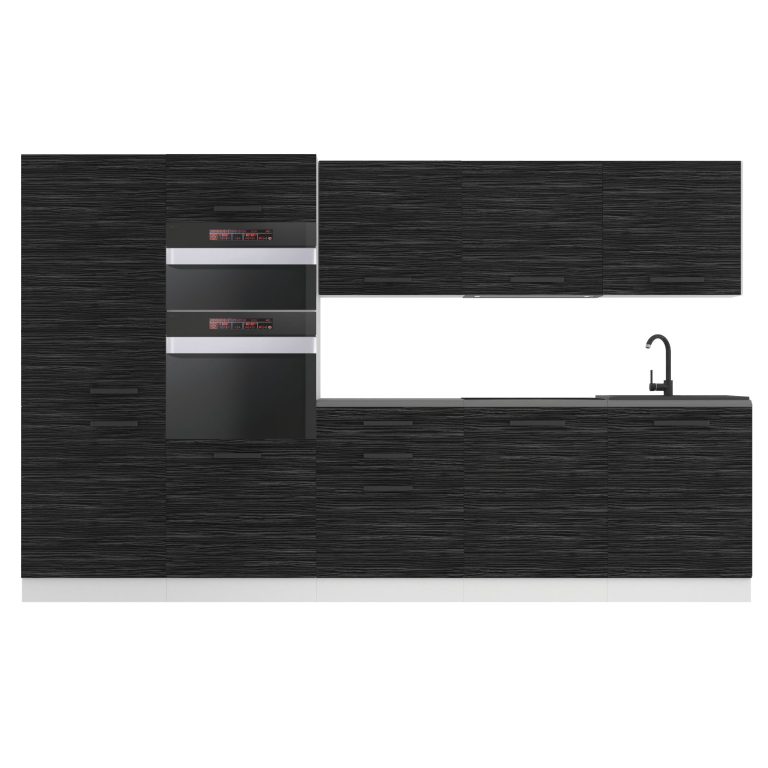 Meble kuchenne Premium Full Version 300 cm czarne heban ciemne z blatem Producent TOR GRACE/0/WT/HK/B/B1