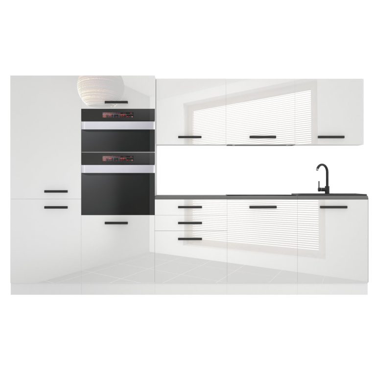 Meble kuchenne Premium Full Version 300 cm białe połysk z blatem Producent INF GRACE/0/WT/W/B/B1
