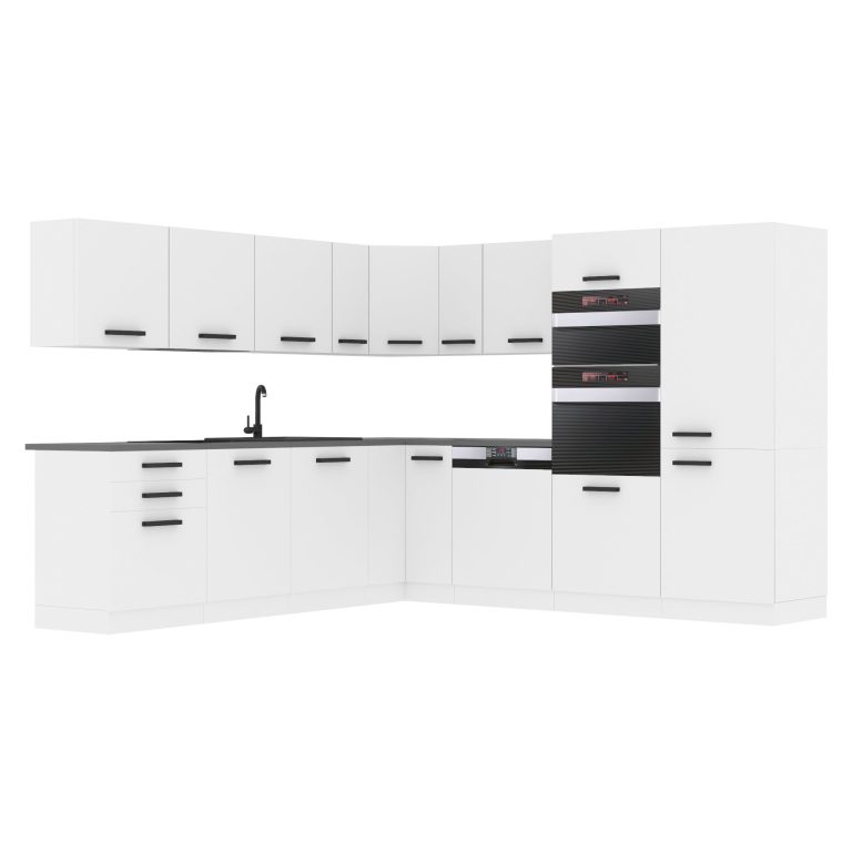 Meble kuchenne Premium Full Version 540 cm białe mat z blatem Producent TOR JANE/0/WT/WT/B/B1