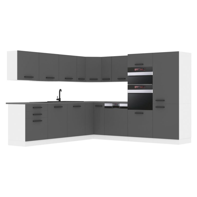 Meble kuchenne Premium Full Version 540 cm szare antracyt grafitowe z blatem Producent TOR JANE/0/WT/SR/B/B1