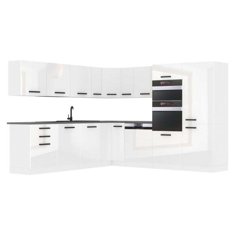 Meble kuchenne Premium Full Version 540 cm białe połysk z blatem Producent INF JANE/0/WT/W/B/B1