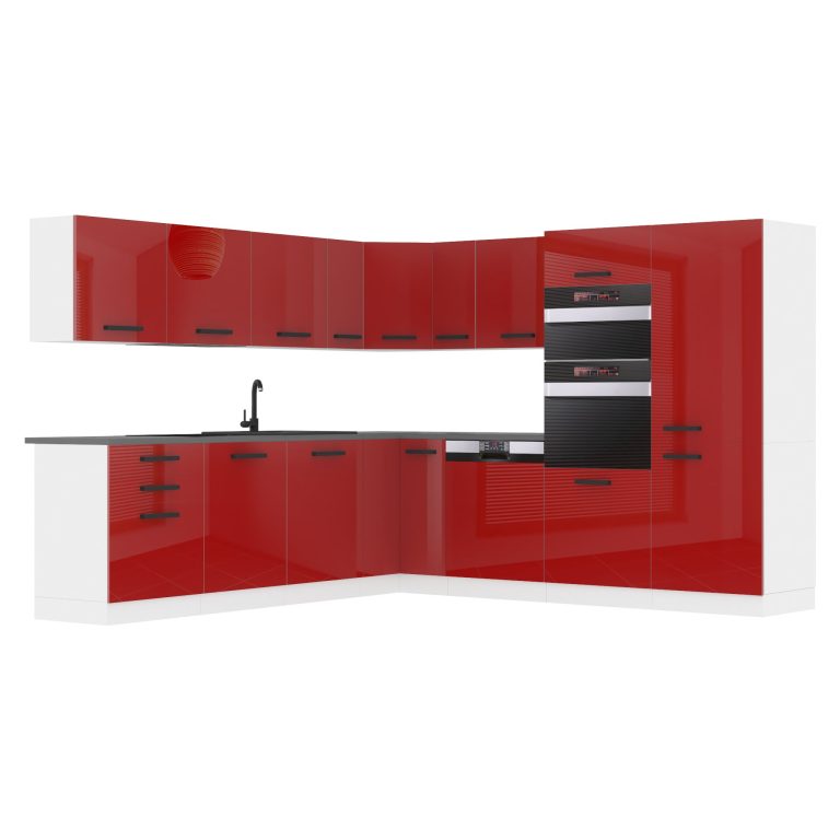 Meble kuchenne Premium Full Version 540 cm czerwone połysk z blatem Producent INF JANE/0/WT/R/B/B1