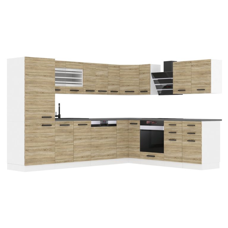 Meble kuchenne Premium Full Version 520 cm dębowe dąb wotan dąb sonoma z blatem Producent TOR JULIE/0/WT/DS/B/B1