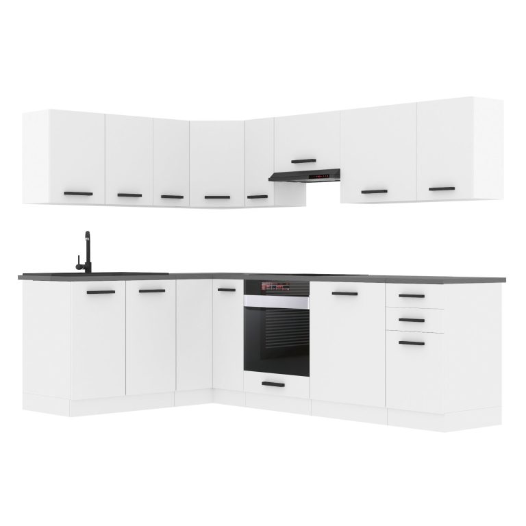 Meble kuchenne Premium Full Version 420 cm białe mat bez blatu Producent TOR JANET/0/WT/WT/0/B1