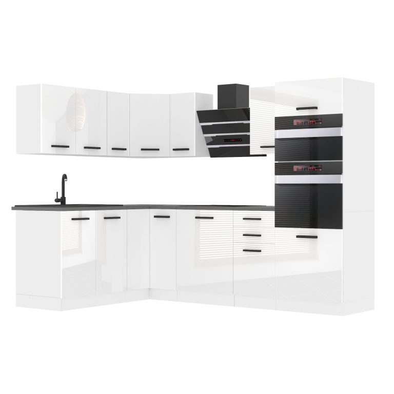 Meble kuchenne Premium Full Version 420 cm białe połysk bez blatu Producent INF MELANIE/0/WT/W/0/B1