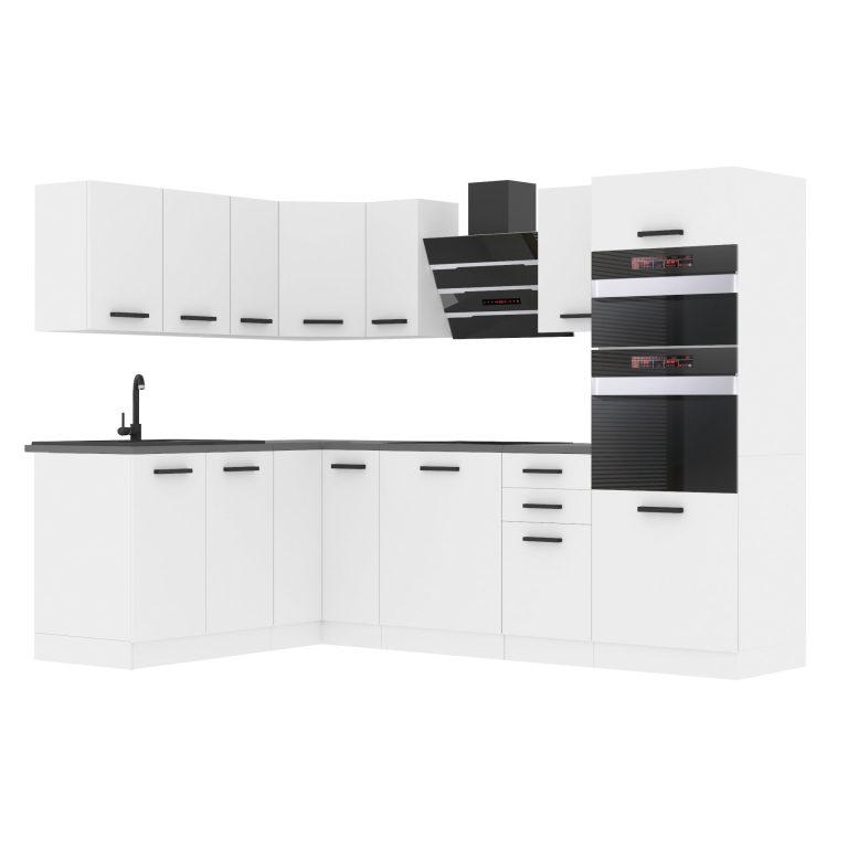 Meble kuchenne Premium Full Version 420 cm białe mat z blatem Producent TOR MELANIE/0/WT/WT/B/B1