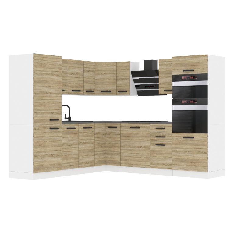 Meble kuchenne Premium Full Version 480 cm dębowe dąb wotan dąb sonoma bez blatu Producent TOR STACY/0/WT/DS/0/B1