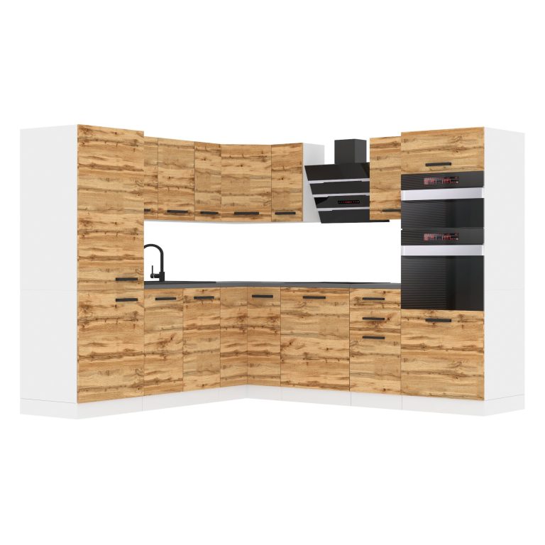 Meble kuchenne Premium Full Version 480 cm dębowe dąb wotan dąb sonoma z blatem Producent TOR STACY/0/WT/DW/B/B1